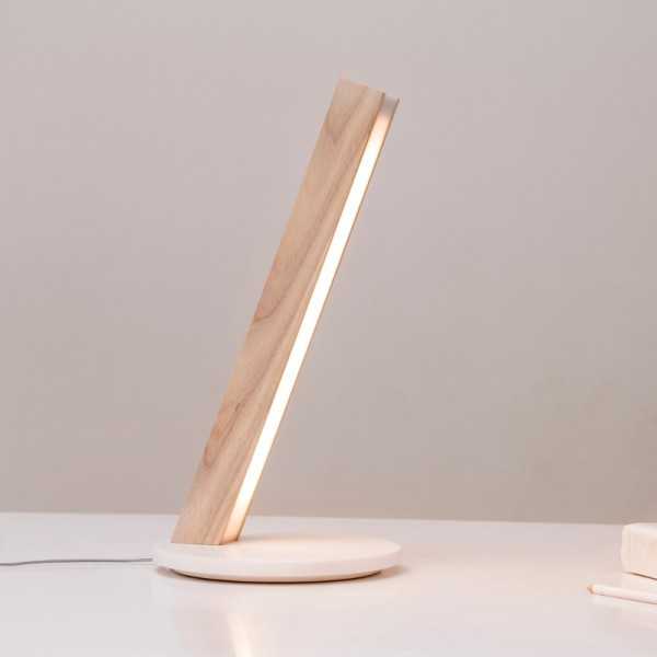 Lampe design LED autoportante en bois rétro moderne - Comptoir des Lampes