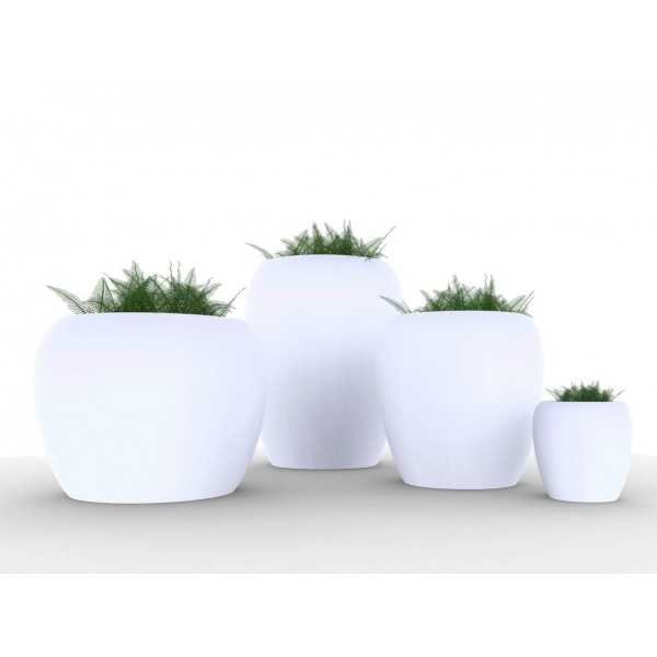 Pot de fleurs en céramique de couleur blanc mat pour plante d