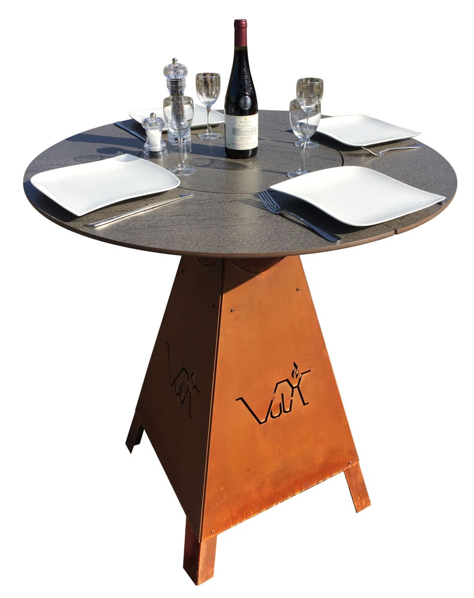 Industrial Bar Table Brazier Plancha 4 seats MAGMA HIGH GAS by VULX